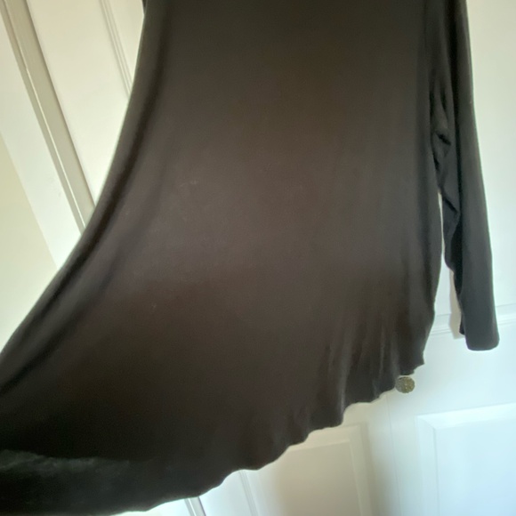 Michel Studio Black Soft Stretch Lounge Casual Long Sleeve Mock Neck Top-Sz-3X - Picture 4 of 13